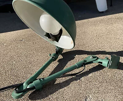 Vintage Industrial Machine Age Articulating Work Bench Shop Light Works NICE • $250