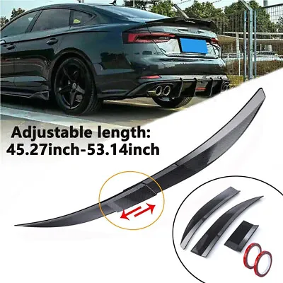 Adjustable Rear Trunk Spoiler Lip Roof Tail Wing Carbon Fiber Look Universal • $35.69