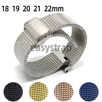 New Solid Milanese Mesh Bracelet Stainless Steel Solid Buckle Watch Strap Band • $16.13