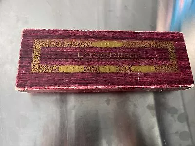 Vintage Longines  Padded Long Watch Presentation Box Case Burgundy Red • $39.95
