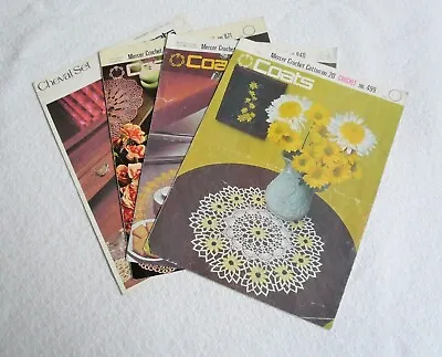 4 X Vintage 1975 /1976 CROCHET Patterns Coats Mercer-Crochet Cotton No 20 & 40   • £12