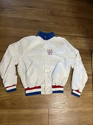Vintage 1988 Olympic Jacket USA Men's Medium Pla-Jac Made USA Seoul • $10