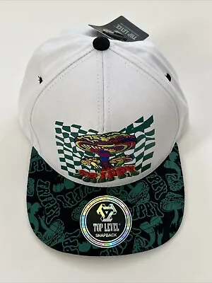 Top Level Streetwear Men's Snapback Cap Trippy Mushroom Hat One Size White Green • $21.71