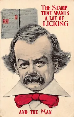 Postcard Comic Satire Lloyd George Stamp That Wantsa Lot Of Licking • £3.90