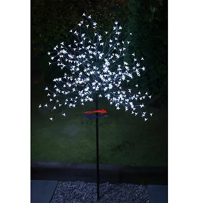 £27.95 • Buy 4ft 128 LED Solar Powered Blossom Tree White Light Garden Decoration LED Lights