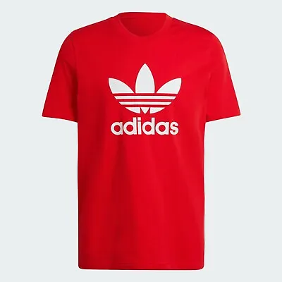 Adidas Classics Trefoil Tee Men's Size Large Everyday Cotton T-Shirt Red HE9512 • $25.50