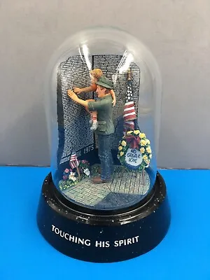 Franklin Mint  TOUCHING HIS SPIRIT  Vietnam Memorial Wall Glass Dome Sculpture • $29.75