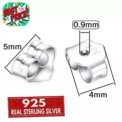 Sterling Silver Butterfly Earring Backs 4 Post Stud Ear Pin Real 925 Scroll Stop • £2.99