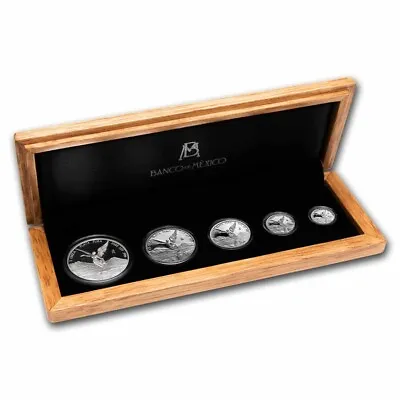 2023 Mexico 5-Coin Silver Libertad Proof Set 1.9 Oz (Wooden Box) • $411.45