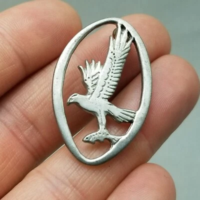 £12 • Buy Vintage Costume Jewellery Silver Tone Eagle Bird Pin Brooch