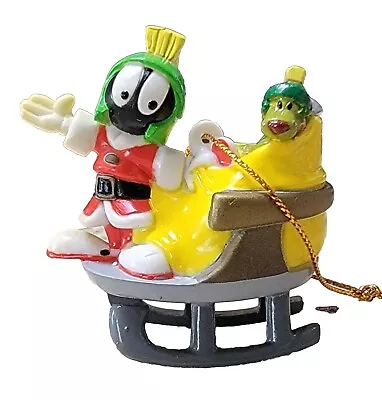 Marvin The Martian & K-9 Sleigh Sled Christmas Ornament Vintage 2000 • $14.40