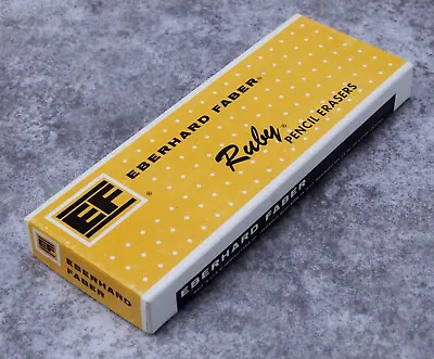 Vintage Eberhard Faber Ruby Pencil Erasers 212 NOS With Box 12 Pcs • $12.50