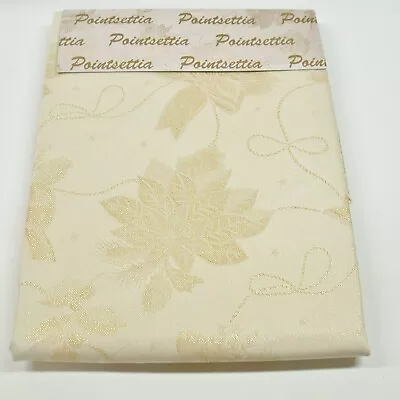 Espana Collection Tablecloth ~ Christmas Poinsettia Gold ~ 90  Round NEW • $18.99