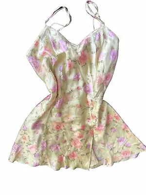 Vintage Victoria’s Secret Floral Chemise 100 Percent Silk Slip Dress S • $33