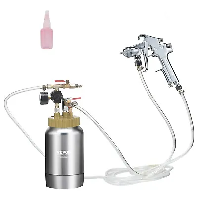 VEVOR 2L/0.5gal Spray Paint Pressure Pot Tank 1.8mm Nozzle Spray Gun Hoses Kit • $49.99