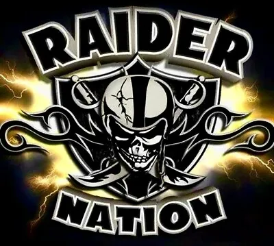 2 Las Vegas Raiders Nation Waterproof Vinyl Stickers 4.50x4 Oakland Skull Decal • $4