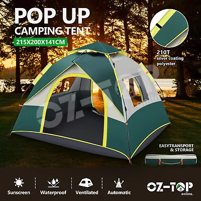 $74.91 • Buy OGL 3 Person Waterproof Pop Up Tent Instant Camping Tents Shade Shelter Hiking