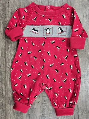 Baby Boy Clothes Vintage Gymboree Preemie Red Penguin Outfit • $39.99