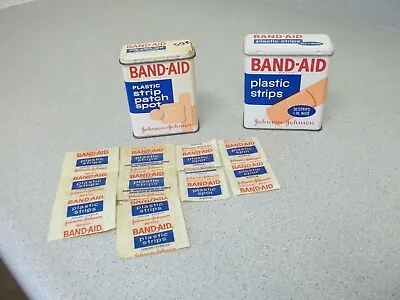 Vintage BAND-AID Tin Lot Of 2 Code 4401 And Code 5626 Johnson & Johnson Bandages • $20