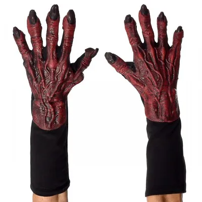 Red Devil Monster Gloves Costume Accessory Adult Halloween • $24.38