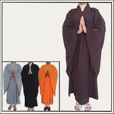 New Buddhist Monk Shaolin Dress Meditation Haiqing Robe Kung Fu Suit Long Gown • $36