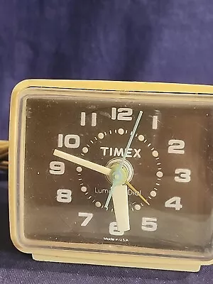 Timex Alarm Clock Tabletop Luminous Dial Glow In The Dark Electric 70s Vintage • $15