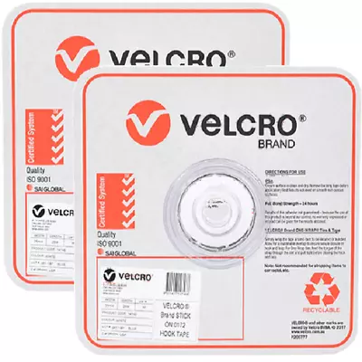 NEW Velcro Brand Stick-On Hook And Loop Tape Roll Set 25mmx25m White • £154.30