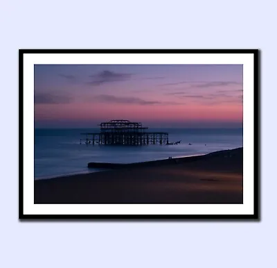 £16.99 • Buy BRIGHTON PIER SEASIDE Art Print Sunset Dawn Wall Prints