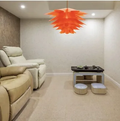 Modern DIY Orange Lotus Flower Ceiling Light Shade Pendant Lampshade Home Decor • £8.99