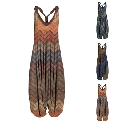 $33.09 • Buy Plus Size Women' Boho Hippie Sleeveless Jumpsuit Baggy Harem Pant Overall Romper