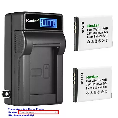 Kastar Battery LCD Wall Charger For Olympus Li-70B & Olympus D-700 D-705 Camera • $7.99