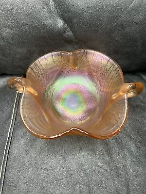 Vintage FENTON Art Glass Irredescent Pink Swan Dish • $13.95