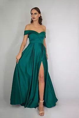 Brand NEW Emerald Green Bardot Evening Dress *UK SELLER FAST DELIVERY* • £30