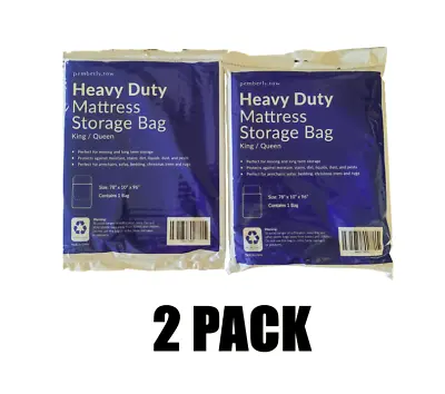 2 Pack Mattress Storage Bag KING/QUEEN Heavy Duty Protective Cover Pemberly Row • $18.99