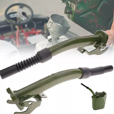 $15.39 • Buy Metal Jerry Can Spout Flexible With Rubber Nozzle Filter Fuel Funnel Petrol Oil