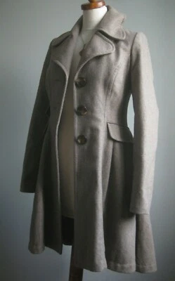 £124.99 • Buy TOPSHOP FIT FLARE COAT Wool Princess RIDING  8 6 Victorian Hipster 20s 30s 40s