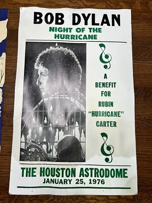 $100 • Buy Rare Vintage BOB DYLAN Concert Poster 1976 Original “Night Of The Hurricane”