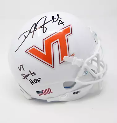 DeAngelo Hall Signed Virginia VA Tech Hokies White Mini Helmet Insc BAS COA 080 • $69.99