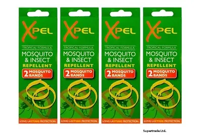 Adult Xpel Tropical Formula Mosquito & Insect Repellent Bands (DEET FREE) X 4 • £5.62