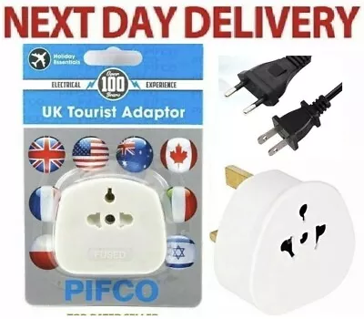 £3.49 • Buy EU, US To UK 3 Pin Tourist Travel Power Plug Holiday Adaptor With 13A Fused