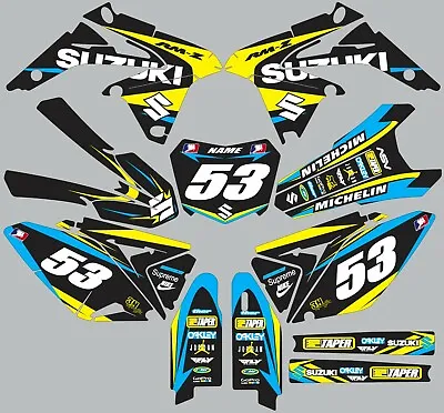 Decals For 2010-2018 Suzuki RMZ250 RMZ 250 Graphics Yellow Cyan Custom • $95.99