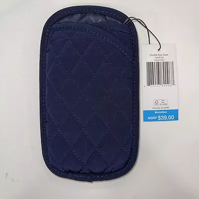 NWT Vera Bradley Microfiber CLASSIC NAVY Soft Quilted Eyeglass Case W Pocket • $14.87