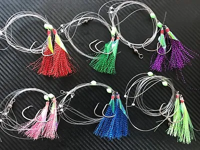 Snapper Flasher Rigs Fishing Snatchers Circle Hooks Lumo Lures 3/0 4/0 5/0 6/0 • $13.95