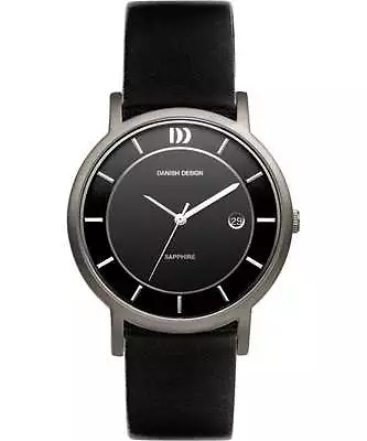 Danish Design IQ13Q858 Titanium Black Leather Quartz Classic Men's Watch • $199