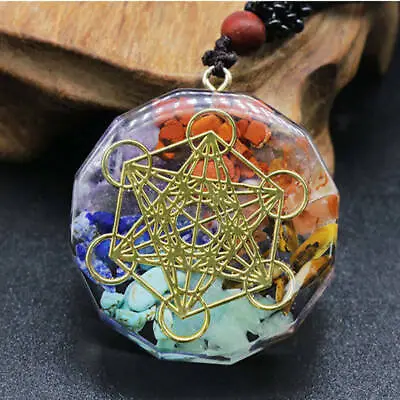 Cube Metatron Crystal Orgone Energy Pendant Healing Amulet Unisex Necklace • $14.99