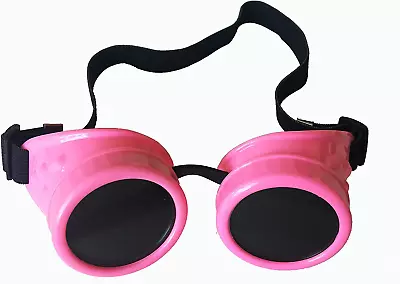Wocst Cyber Goggles Vintage Steampunk Goggles Es Welding Goth Cosplay(Pink) • $15.74