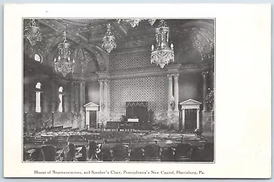 $5.85 • Buy Harrisburg Pa House Representatives And Speakers Chair New Capitol Postcard