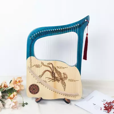 Lyre Harp 24 Metal String Spruce Top Plywood Body Mini Harp With Tuning Wrench • $85.40