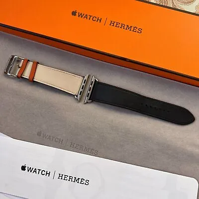 Apple Watch Hermès Hermes 42/44/45 Beige Orange Navy Blue Color Bicolor Band • $418.88