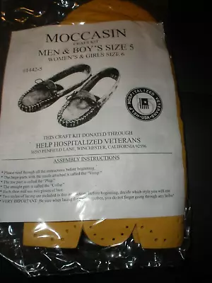 NEW Moccasin Craft Kit Men & Boy's Size 5 Women's & Girls Size 6 Light Color • $17.09